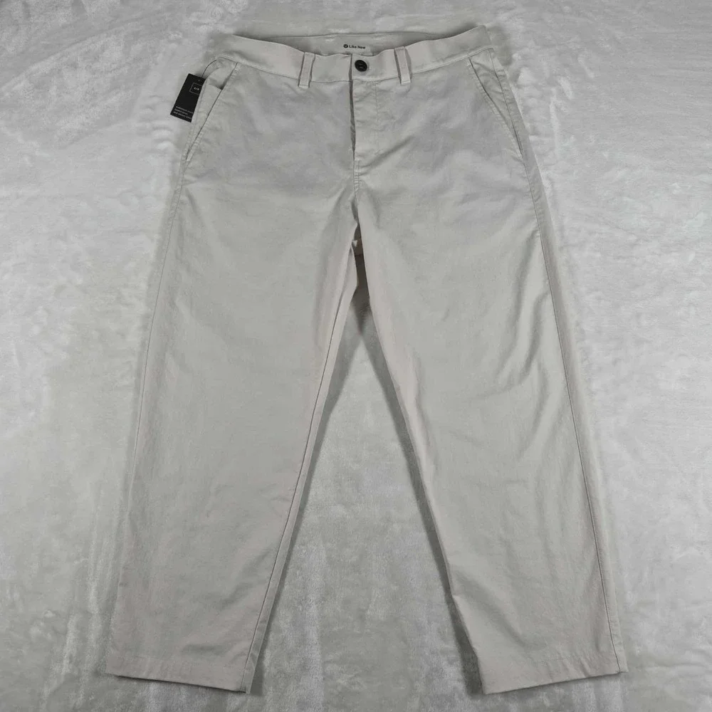 Lululemon Relaxed Tapered Trouser Pants Men's 34x26‎ White Twill Casual LM5AN1S